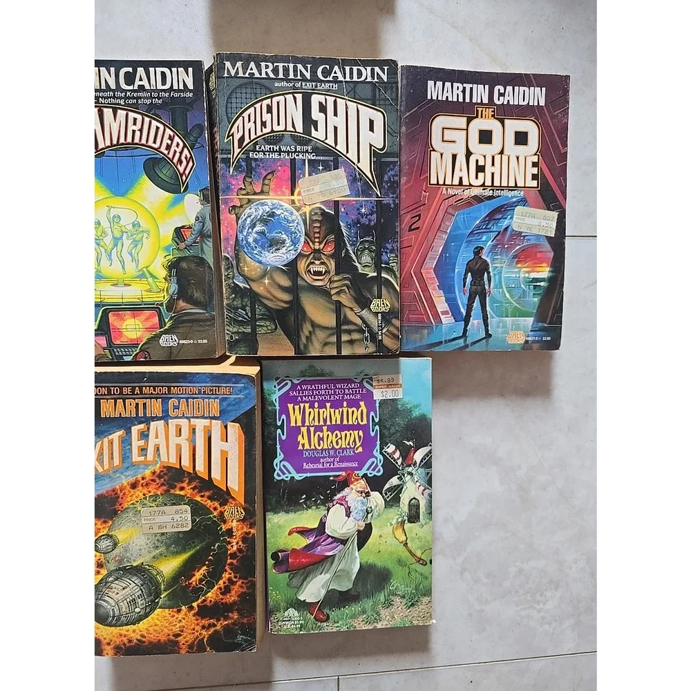 Lot of 5 Vintage Martin Caidin Space Fantasy Science Fiction Paperback Books‎